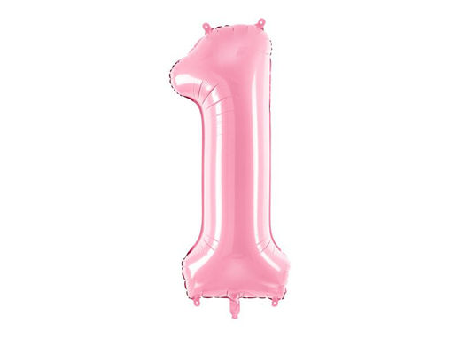 Picture of FOIL BALLOON NUMBER 1 PASTEL PINK 34 INCH